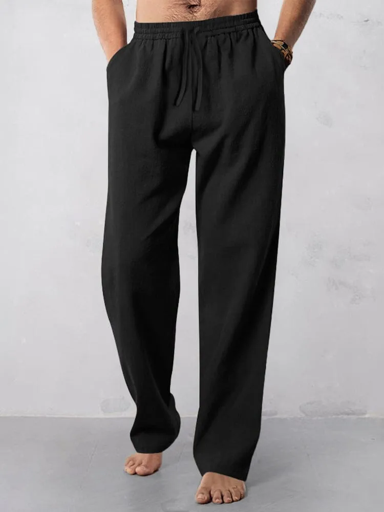 Casual Straight-Leg Cotton Linen Pants sold by Coofandy product image thumbnail 4
