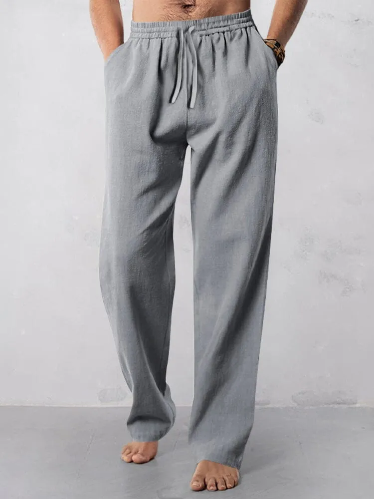 Casual Straight-Leg Cotton Linen Pants sold by Coofandy product image thumbnail 5