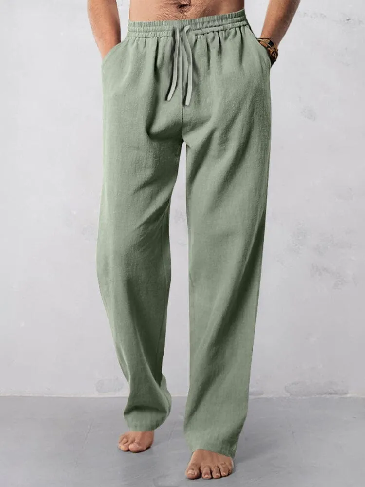 Casual Straight-Leg Cotton Linen Pants sold by Coofandy product image thumbnail 2