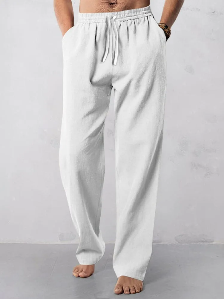 Casual Straight-Leg Cotton Linen Pants sold by Coofandy product image thumbnail 3