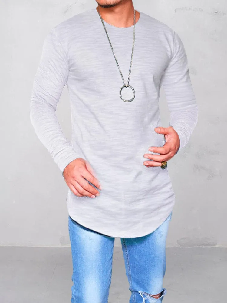 Stylish Curved Hem T-Shirt sold by Coofandy product image thumbnail 5