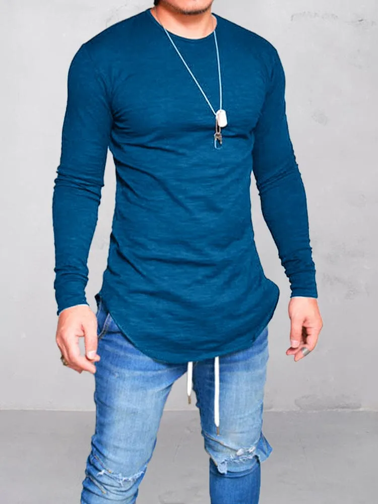 Stylish Curved Hem T-Shirt sold by Coofandy product image thumbnail 3