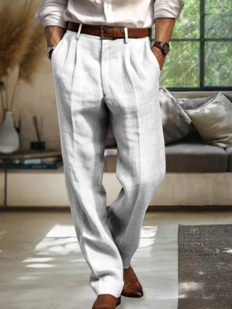 Soft Straight-Leg Cotton Linen Pants sold by Coofandy product image thumbnail 3
