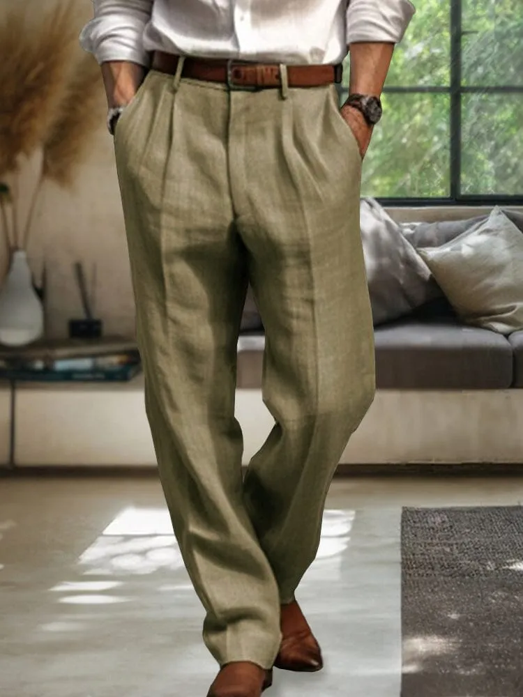 Soft Straight-Leg Cotton Linen Pants sold by Coofandy