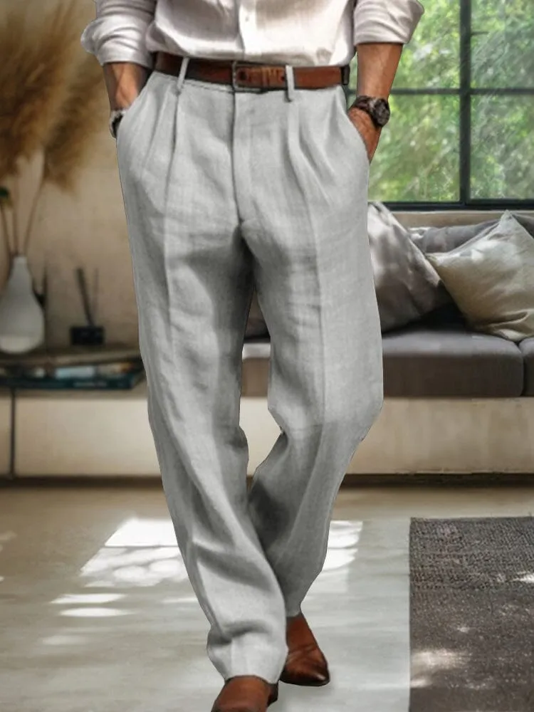 Soft Straight-Leg Cotton Linen Pants sold by Coofandy product image thumbnail 4