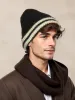 Warm Aesthetic Striped Knit Beanie sold by Coofandy