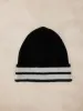 Warm Aesthetic Striped Knit Beanie sold by Coofandy