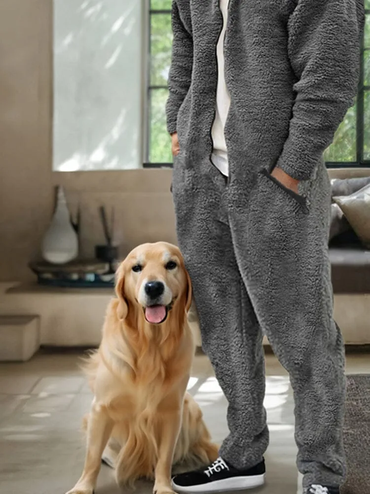 Comfy Polar Fleece Hooded Jumpsuit sold by Coofandy product image thumbnail 5