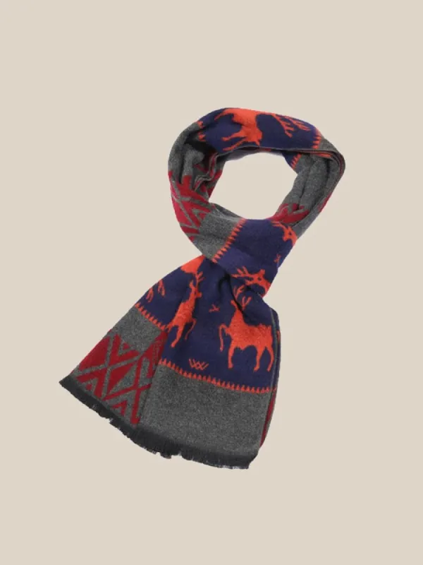 Reindeer Pattern 100% Cotton Scarf sold by Coofandy
