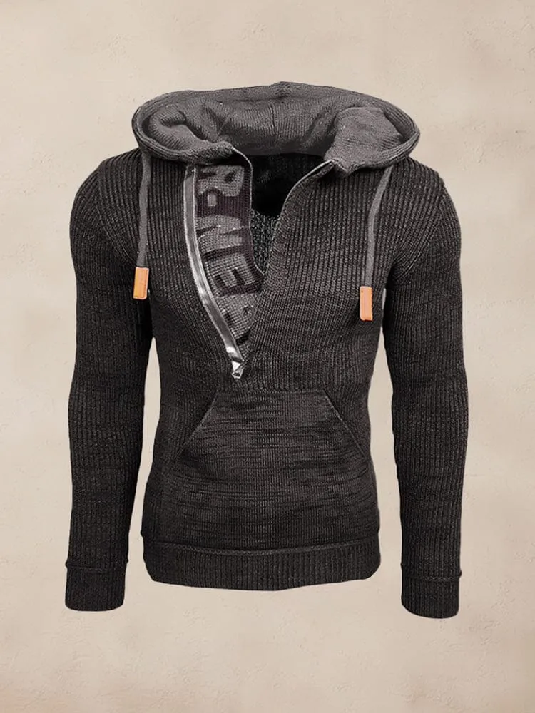 Stylish Splicing Knit Pullover Hoodie sold by Coofandy product image thumbnail 3