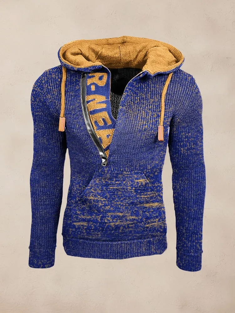 Stylish Splicing Knit Pullover Hoodie sold by Coofandy product image thumbnail 4