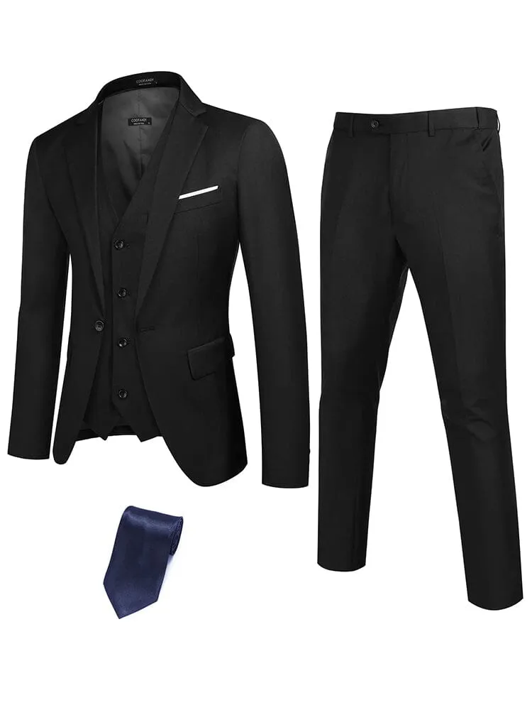 Classic 3-Piece Suit Set with Tie (US Only) sold by Coofandy product image thumbnail 2