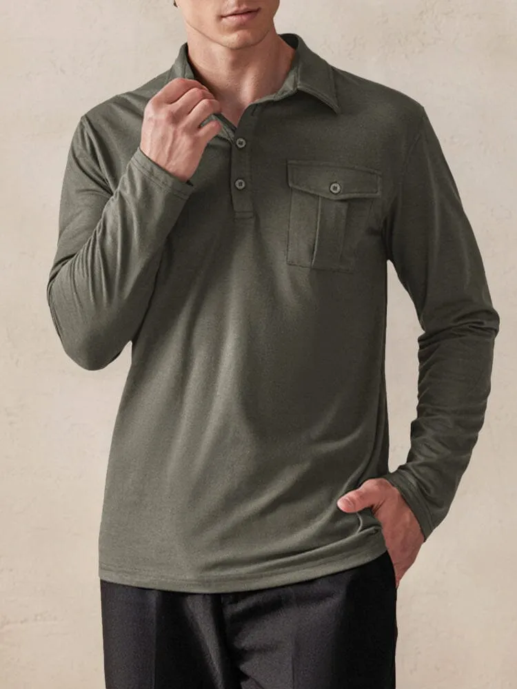 Classic Utility Polo Shirt sold by Coofandy product image thumbnail 4