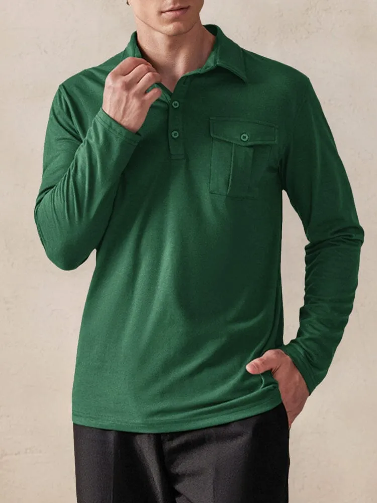 Classic Utility Polo Shirt sold by Coofandy product image thumbnail 5
