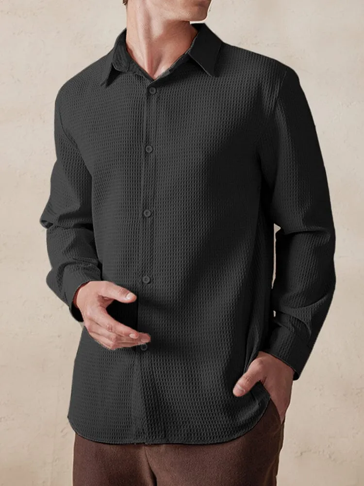 Casual Breathable Waffle Shirt sold by Coofandy product image thumbnail 3
