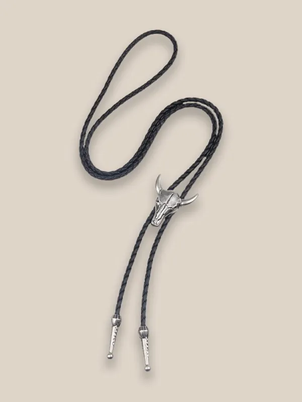 Western Cow Skull Bolo Tie Necklace sold by Coofandy