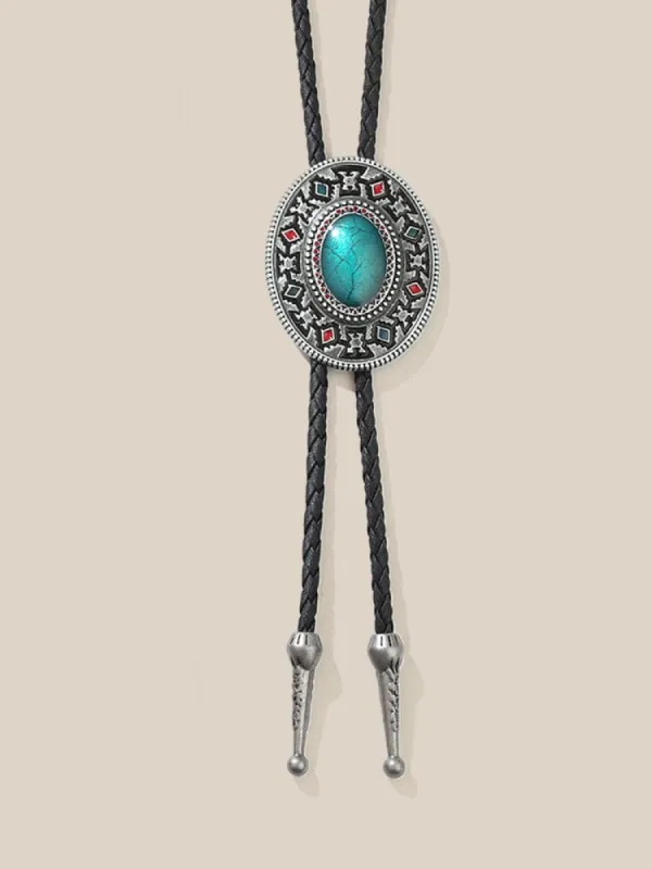 Vintage Bolo Tie Leather Necklace made by Coofandy