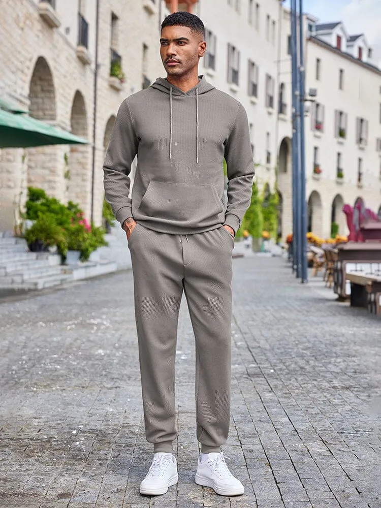 Waffle 2-Piece Hoodie Jogging Set (US Only) sold by Coofandy