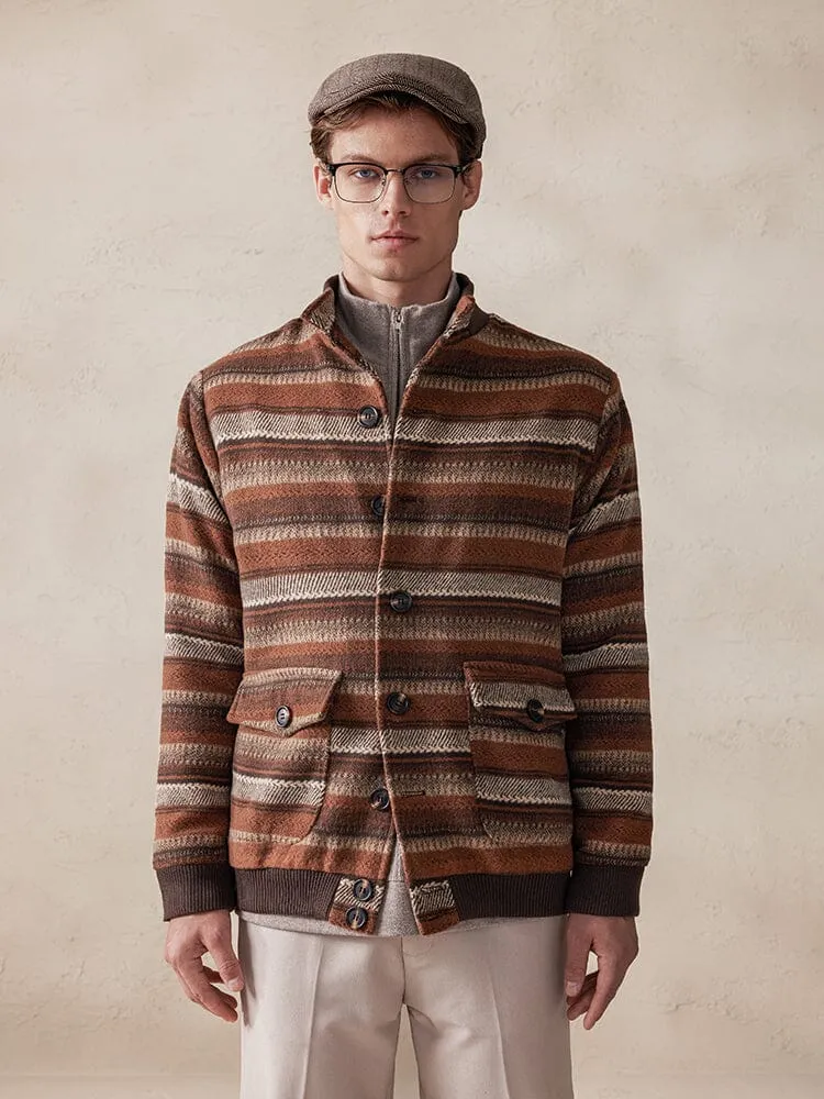 Vintage Stripe Tweed Jacket sold by Coofandy product image thumbnail 3