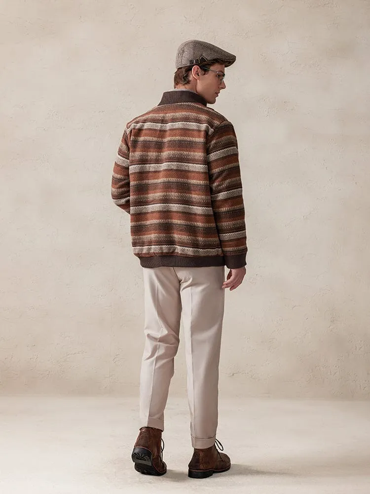 Vintage Stripe Tweed Jacket sold by Coofandy product image thumbnail 5