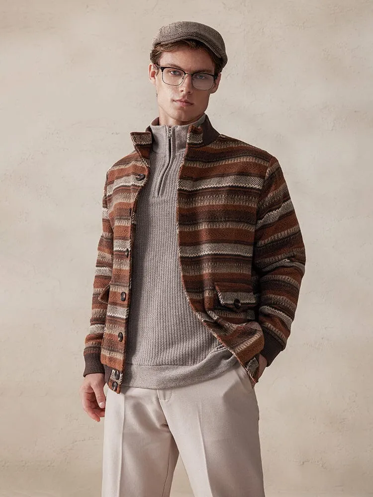 Vintage Stripe Tweed Jacket sold by Coofandy product image thumbnail 2