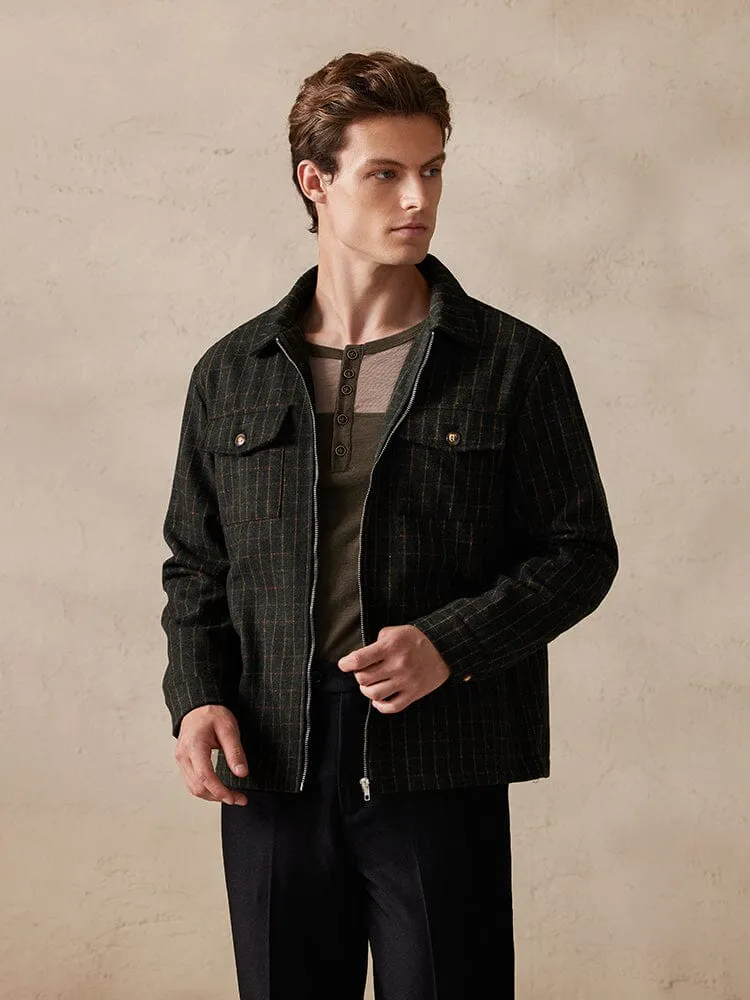 Plaid Wool-Blend Jacket sold by Coofandy product image thumbnail 3
