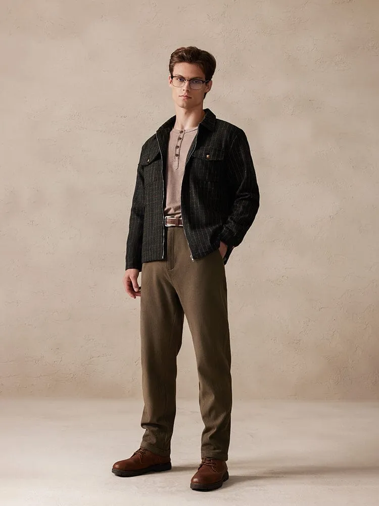 Plaid Wool-Blend Jacket sold by Coofandy product image thumbnail 4