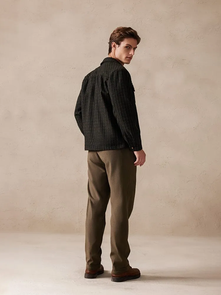 Plaid Wool-Blend Jacket sold by Coofandy product image thumbnail 5