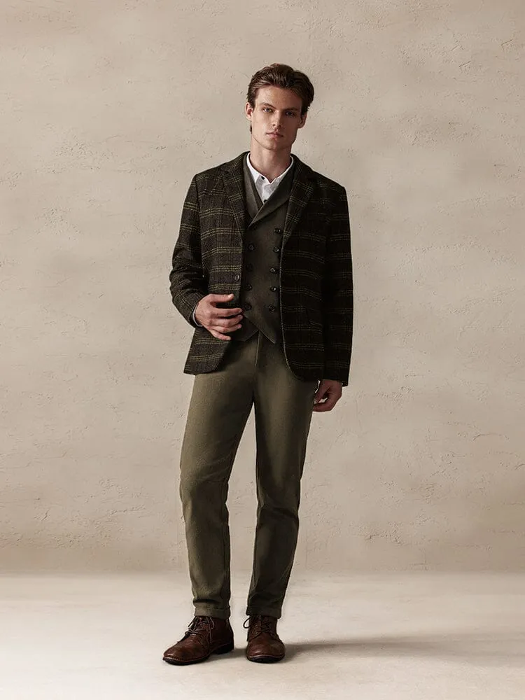 Vintage Plaid Wool Blend Blazer Jacket sold by Coofandy product image thumbnail 5