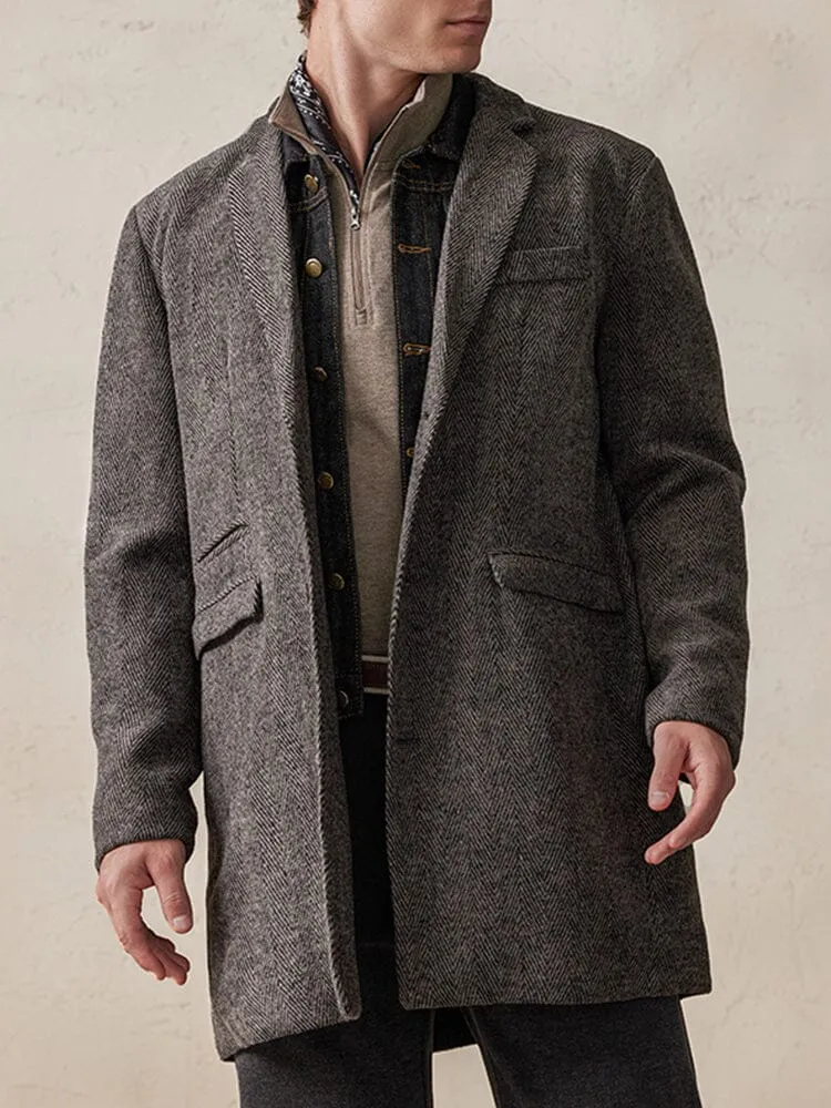 Vintage Herringbone Tweed Coat sold by Coofandy