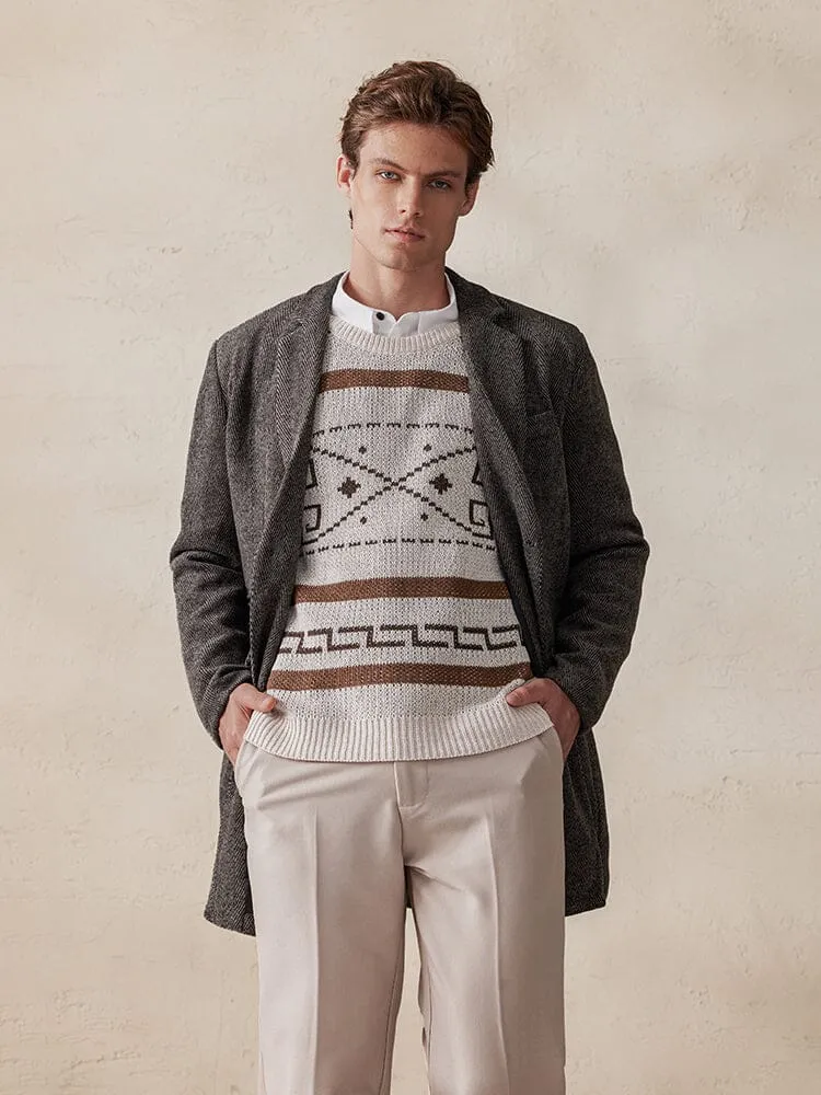 Vintage Herringbone Tweed Coat sold by Coofandy product image thumbnail 5