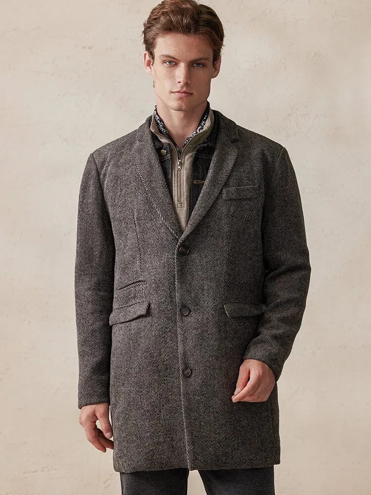 Vintage Herringbone Tweed Coat sold by Coofandy product image thumbnail 3