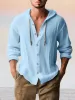 Casual Cotton Linen Hooded Top sold by Coofandy