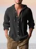 Casual Cotton Linen Hooded Top sold by Coofandy