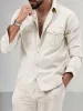 Casual Double Pockets Solid Shirt sold by Coofandy