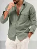 Casual Double Pockets Solid Shirt sold by Coofandy