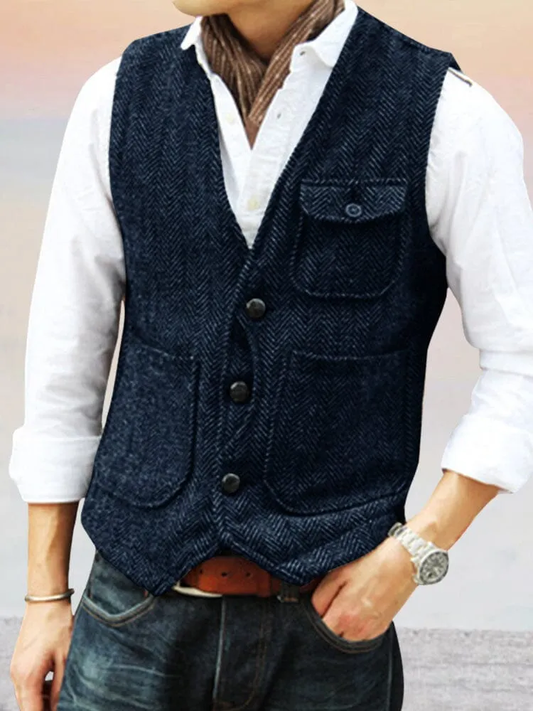 Vintage Texture Suit Vest sold by Coofandy product image thumbnail 4