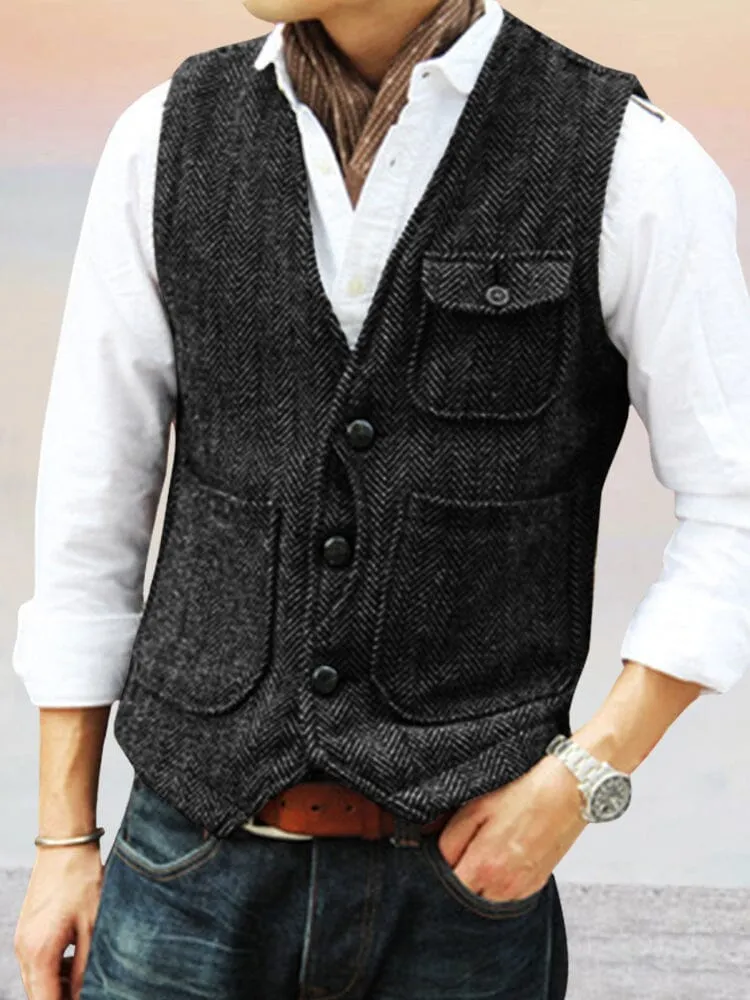 Vintage Texture Suit Vest sold by Coofandy product image thumbnail 2