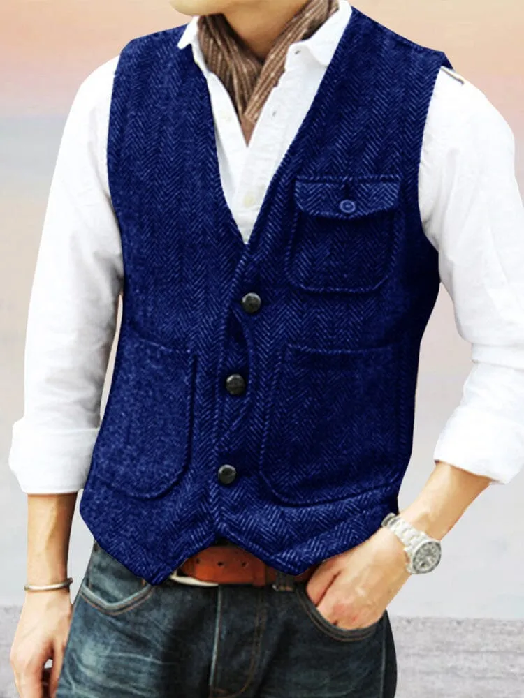 Vintage Texture Suit Vest sold by Coofandy product image thumbnail 5