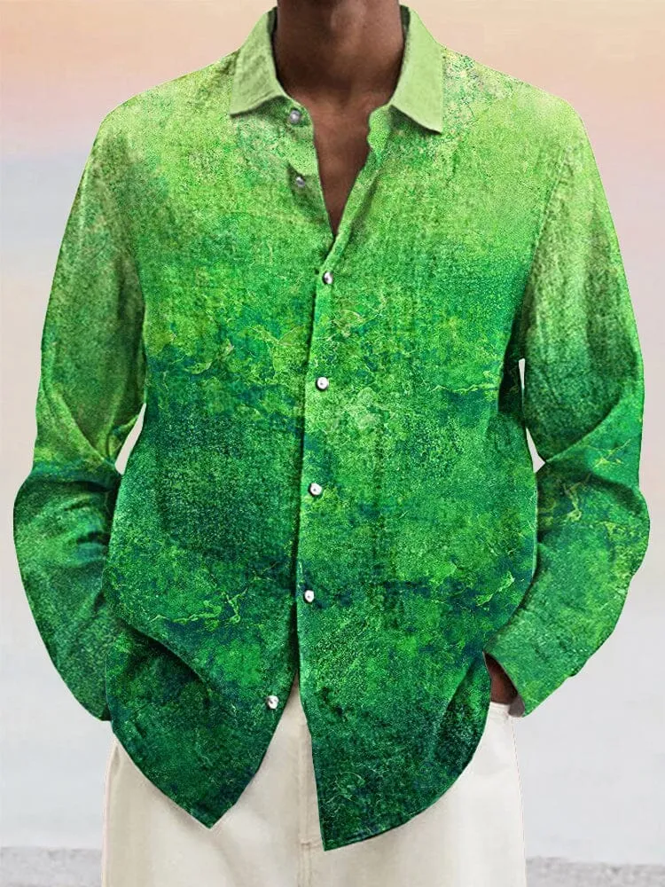 Abstract Graphic Cotton Linen Shirt sold by Coofandy product image thumbnail 4