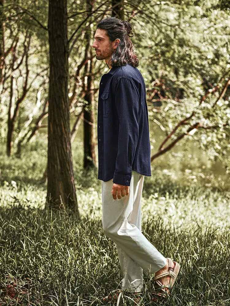 Eco-friendly Cozy Linen Blend Shirt sold by Coofandy product image thumbnail 5