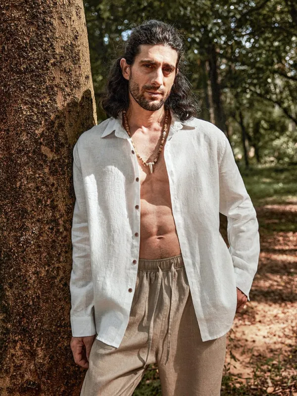 Eco-friendly 100% Linen Shirt sold by Coofandy