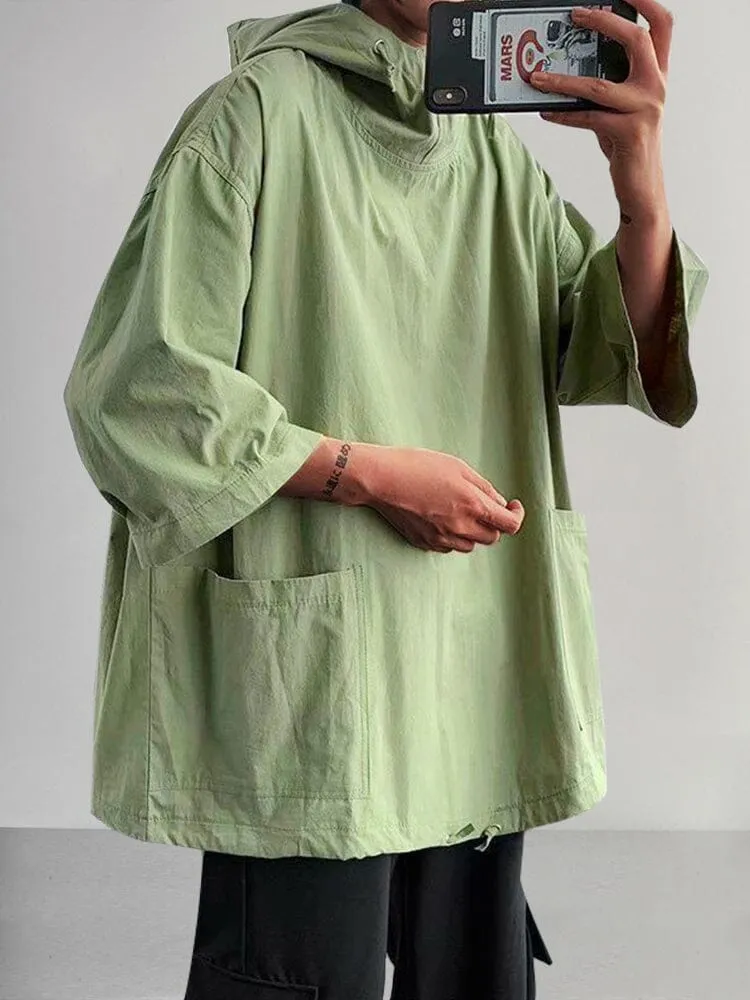 Suede Loose Hooded Top sold by Coofandy