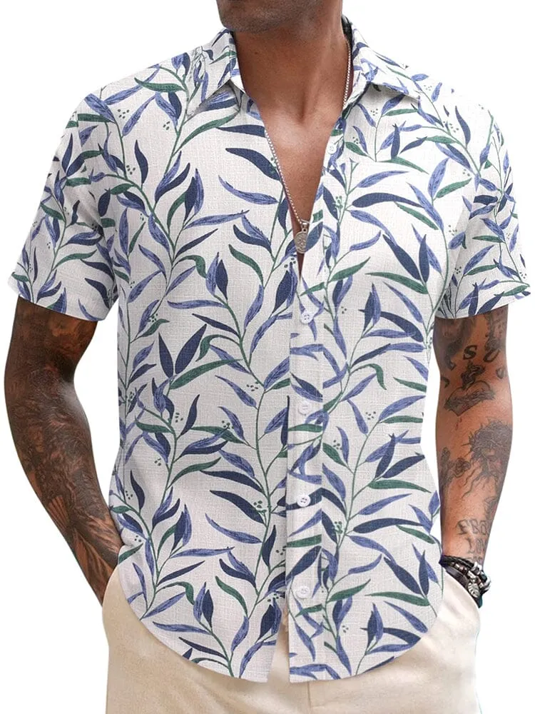 Casual Linen Blend Printed Shirt (US Only) sold by Coofandy product image thumbnail 5