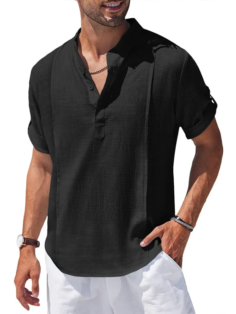 Soft Linen Blend Henley Shirt (US Only) sold by Coofandy product image thumbnail 3