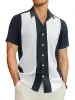 Contrast Stripe Bowling Shirt (US Only) sold by Coofandy