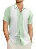 Contrast Stripe Bowling Shirt (US Only) sold by Coofandy