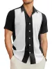 Contrast Stripe Bowling Shirt (US Only) sold by Coofandy