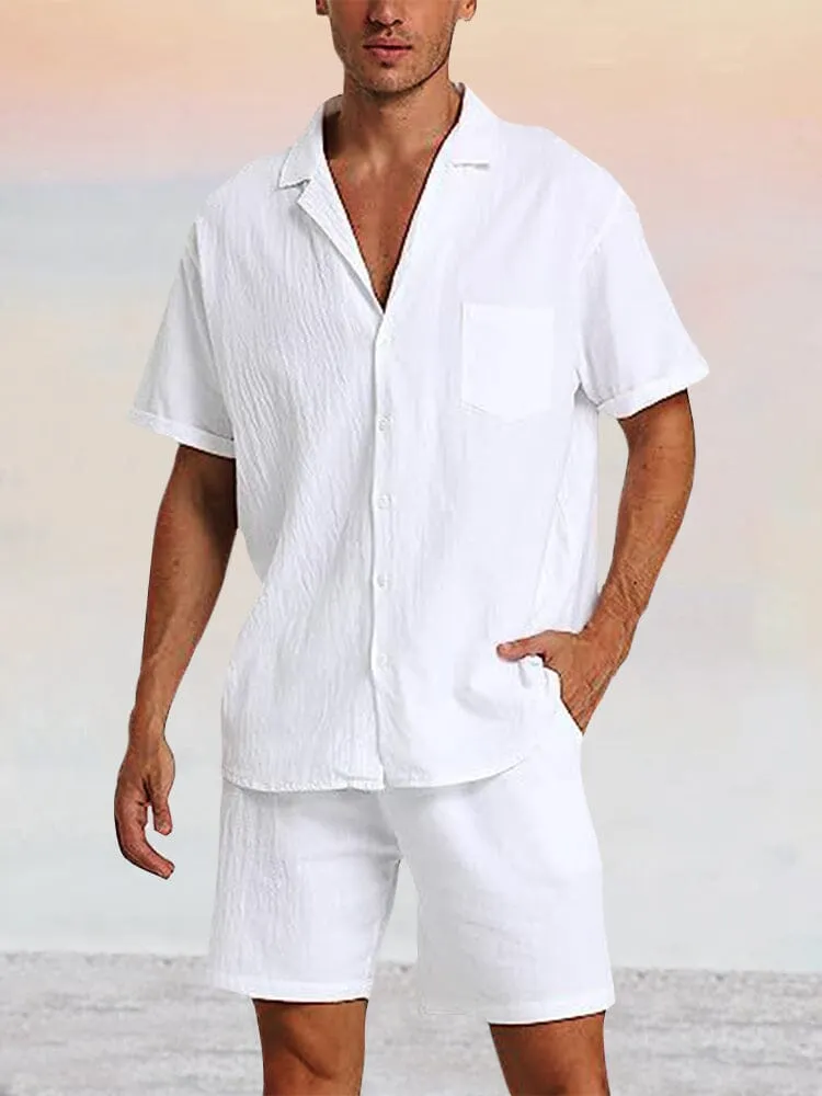 Breathable Cotton Linen Beach Shirt Set sold by Coofandy product image thumbnail 5