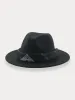 Flat Brim Fedora Hat with Kirchief sold by Coofandy